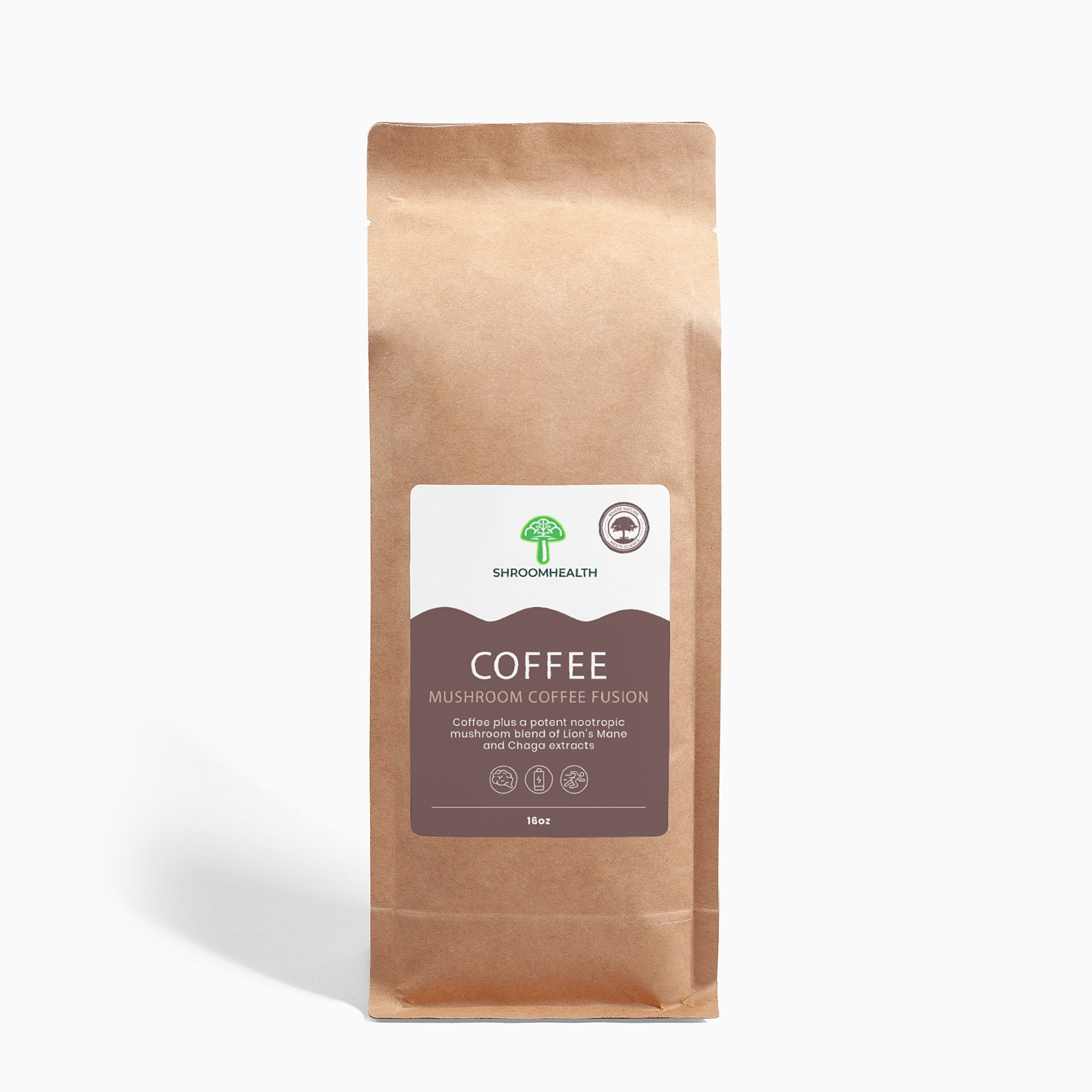 Mushroom Coffee Fusion - Lion’s Mane & Chaga 16oz - ShroomHealth