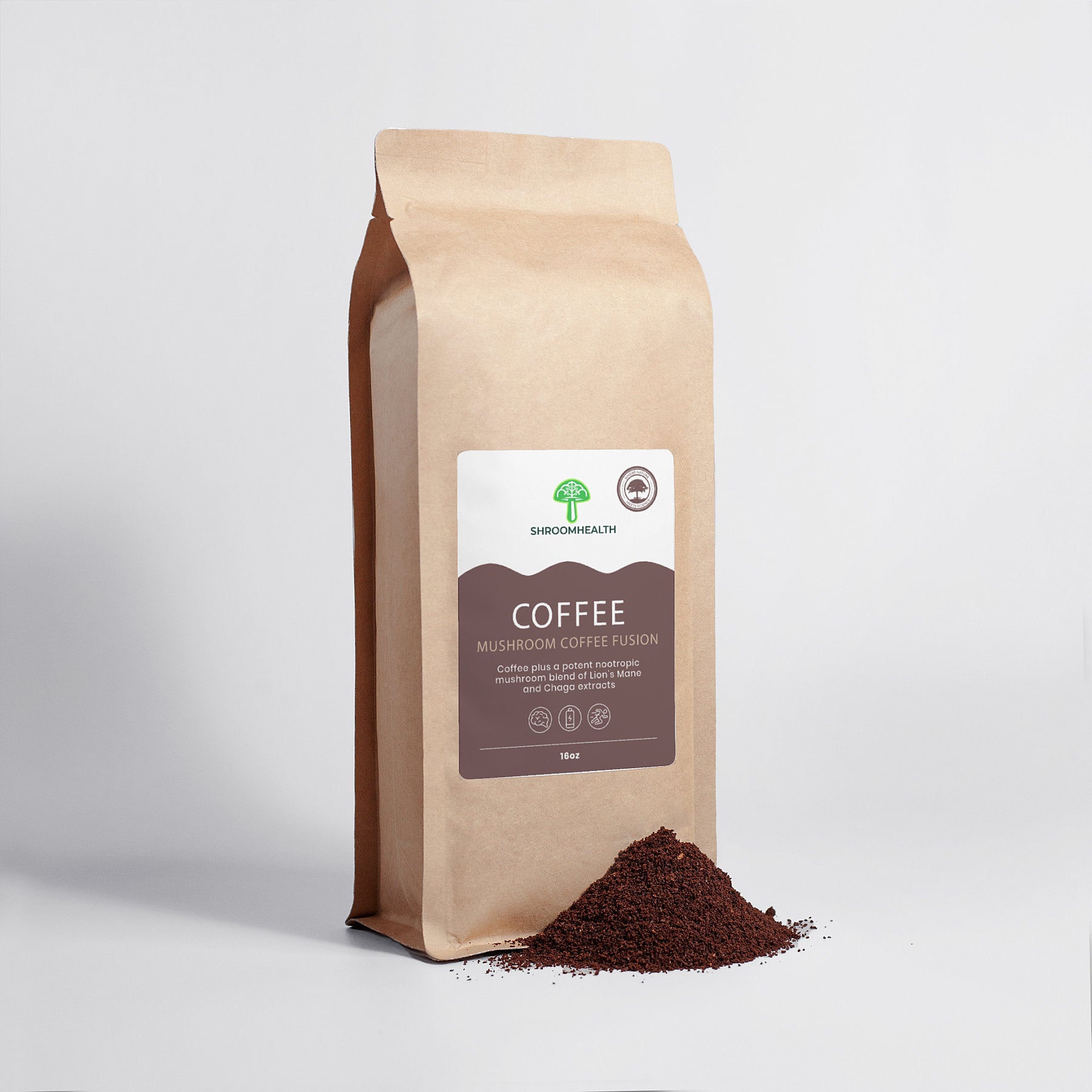 Mushroom Coffee Fusion - Lion’s Mane & Chaga 16oz - ShroomHealth